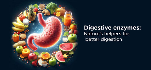 The image depicts gut - brain relation and how the diet containing digestive enzymes help in better digestion