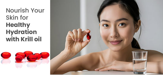 A girl eating Krill oil supplements to nourish and hydrate your skin