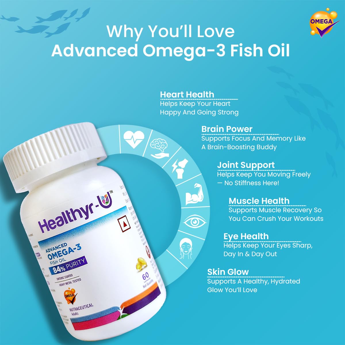 Advanced Omega 3 Fish Oil (84% purity) Capsules